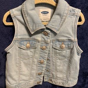 Denim vest.